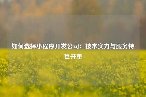 宁波如何选择小程序开发公司：技术实力与服务特色并重