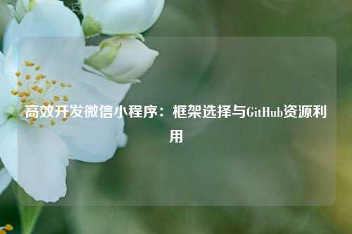 宁波高效开发微信小程序：框架选择与GitHub资源利用
