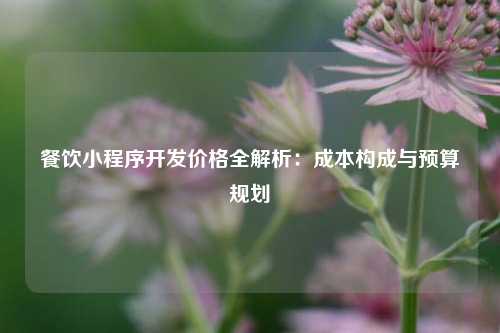 宁波餐饮小程序开发价格全解析:成本构成与预算规划