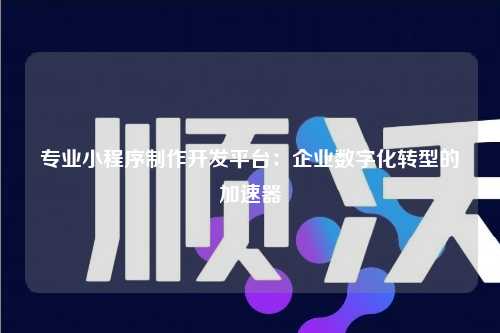 宁波专业小程序制作开发平台:企业数字化转型的加速器